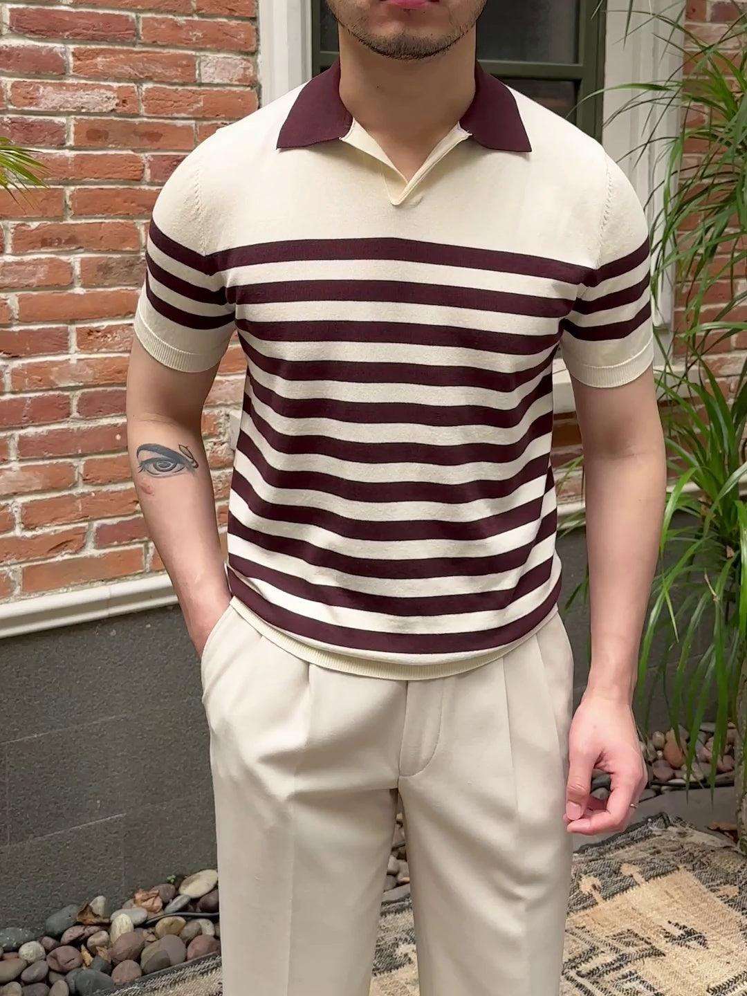 The Laurent Striped Polo - SAVVY MONARCH